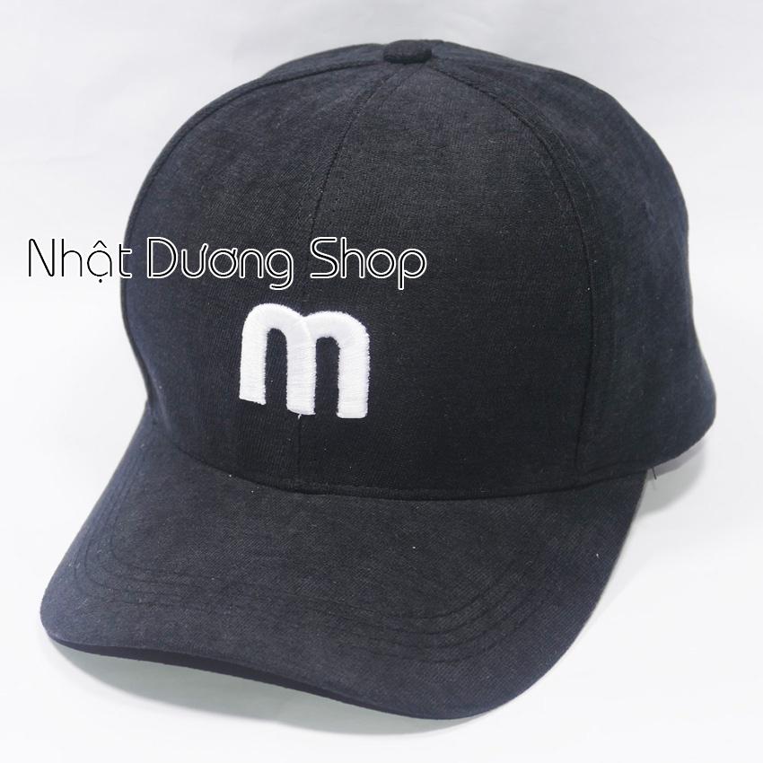 Mũ lưỡi trai ️ Nón kết nhung thêu chữ M phong cách Ulzzang form unisex nam nữ