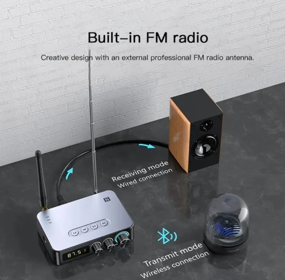 SOAIY Bộ Thu Phát Âm Thanh Bluetooth 5.1 Chuyển Đổi Aux 3.5mm Đầu Đọc Thẻ U/TF/Nhạc Stereo Âm Thanh Vòm 3D Bluetooth M9 Pro - Hàng Nhập Khẩu