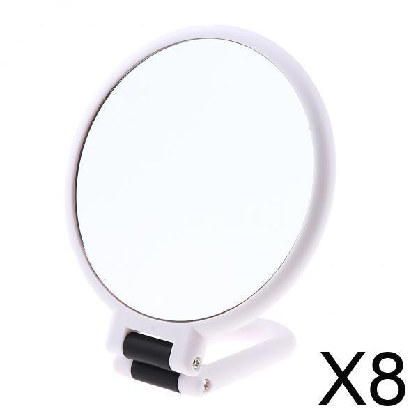 8xRound Handheld Double Side Makeup Mirror Magnifying Mirror w Hanger Hole X10