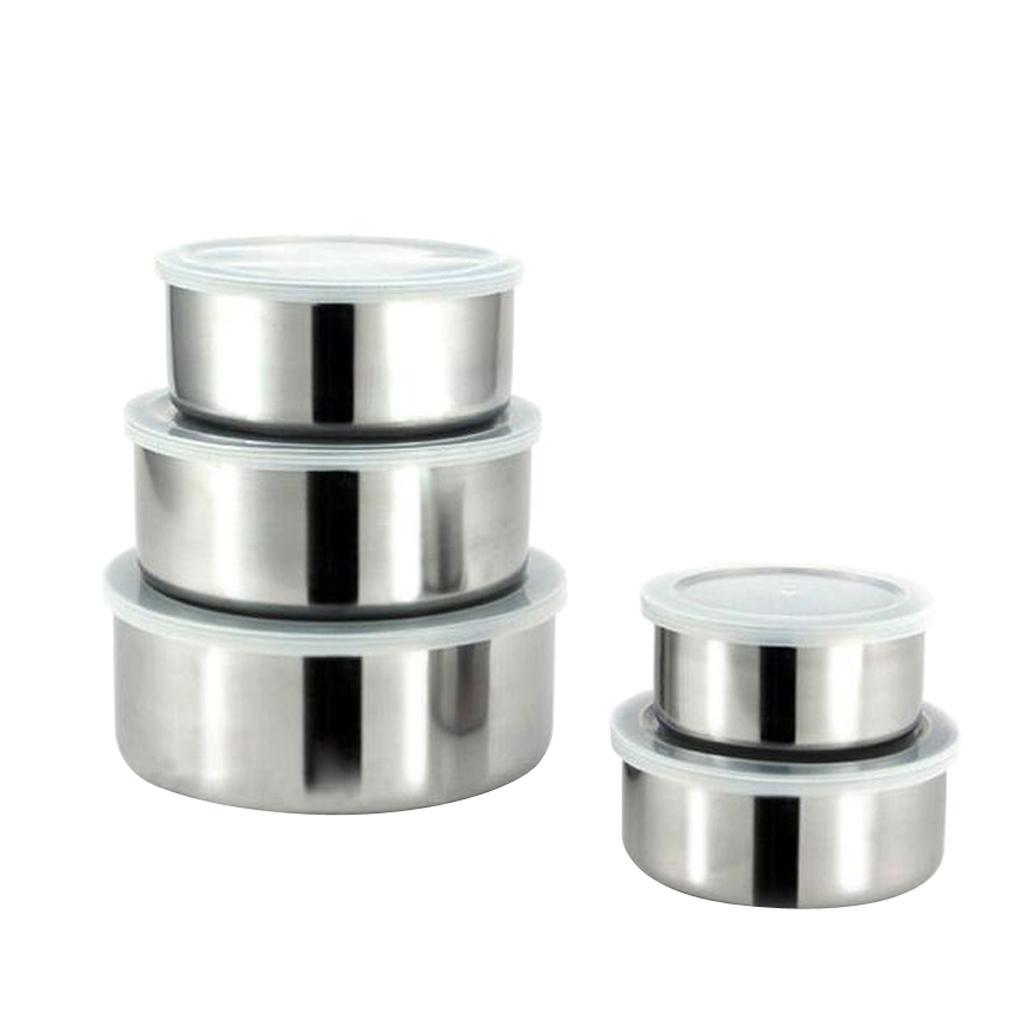 5Pcs Stainless Steel Mixing Bowl With Airtight Lids Bowls Convenient Storage