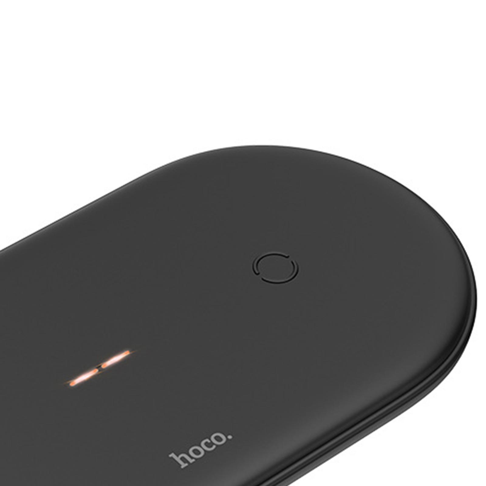 2 in 1  Wireless Charger Pad Fast Dual Charge for Smart Phones Black