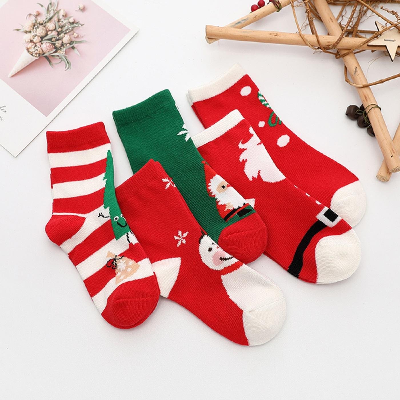 Set 5 đôi tất Noel , tất giáng sinh cho bé trai bé gái mẫu cực đẹp