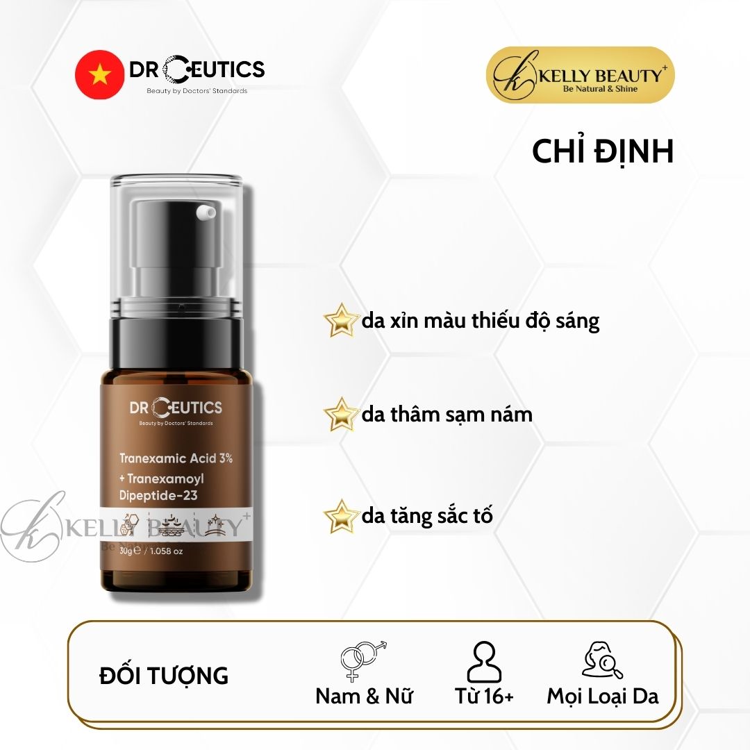 Serum Sáng Da Mờ Sạm Nám DrCeutics Tranexamic Acid 3% + Tranexamoyl Dipeptide-23 | Kelly Beauty