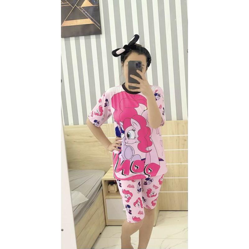 Bộ ngố thun lạnh in 3D bé gái size đại cồ - Đồ bộ bé gái