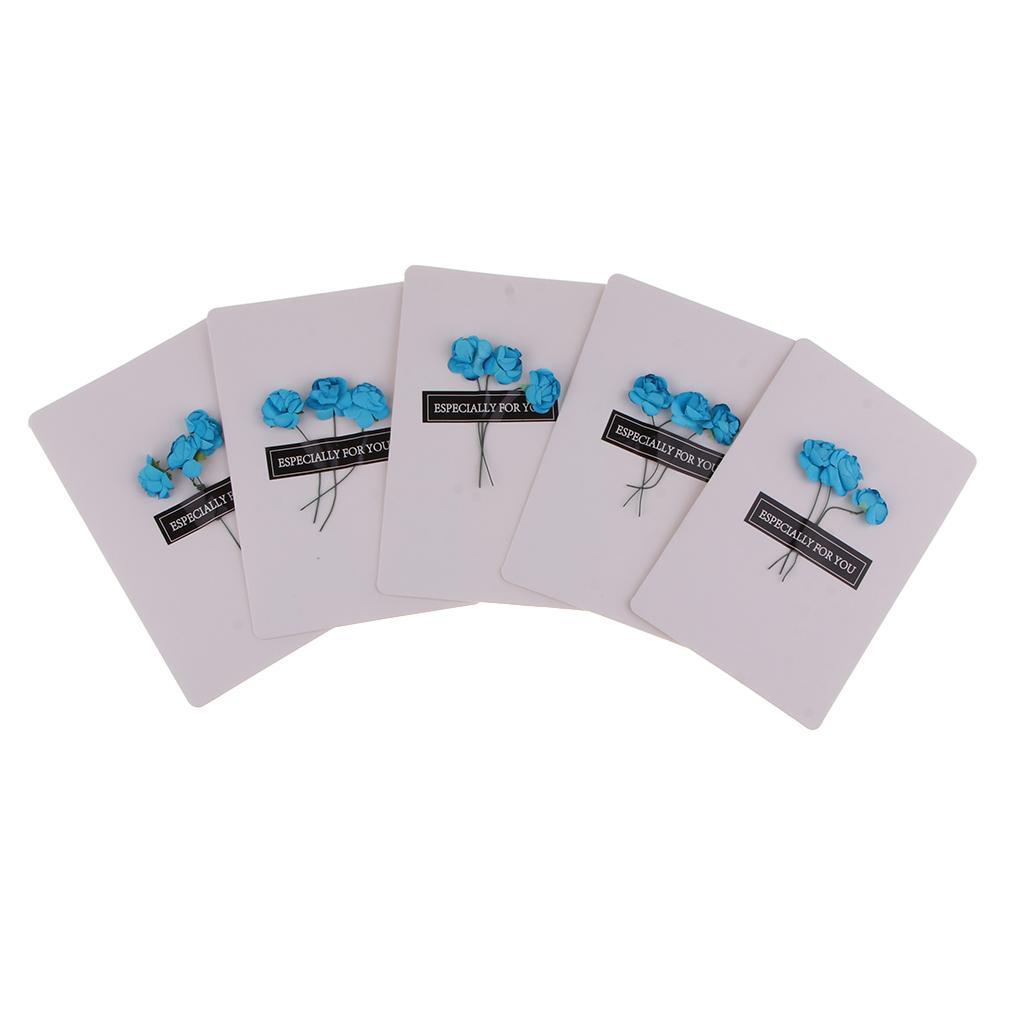 5 Pieces Handmade Greeting Cards Invitation Cards with Dried Flower Embellishments for Wedding Party, Graduation, Holiday, Birthday - 146 x 100mm