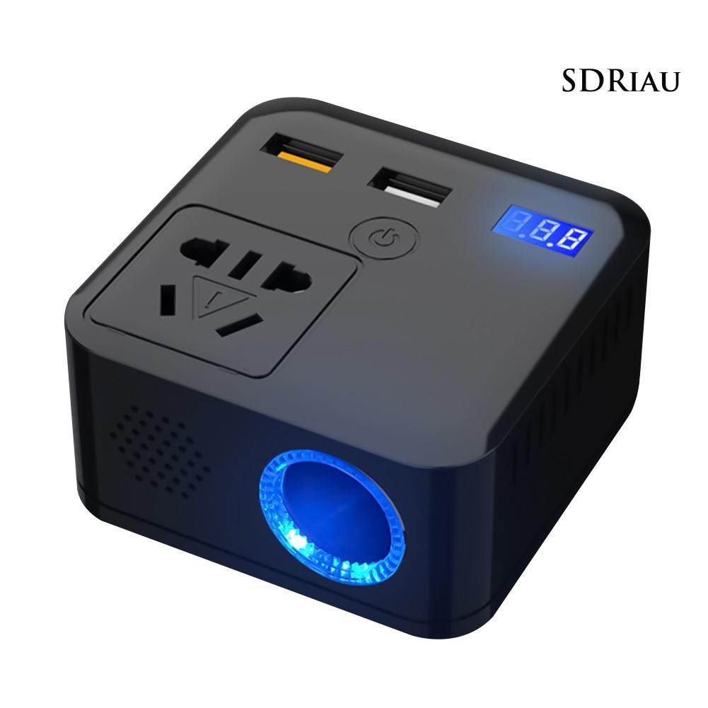 Bộ Chuyển Đổi Nguồn Điện Usb Qc3.0 150w 12v Sang Ac220V Cho Xe Hơi
