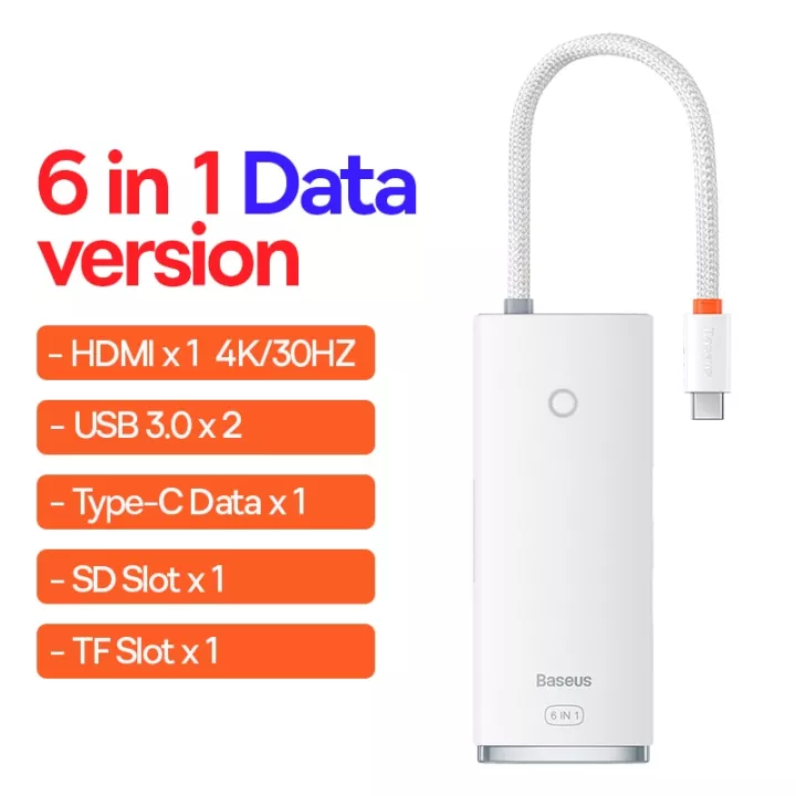 Hub chuyển Baseus Lite Series 6-Port Type-C HUB Docking Station- hàng chính hãng