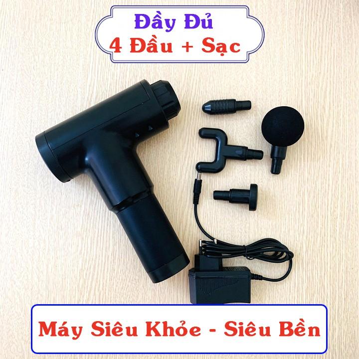 Súng Massage Gun 4 Đầu 6 Chế Độ Rung