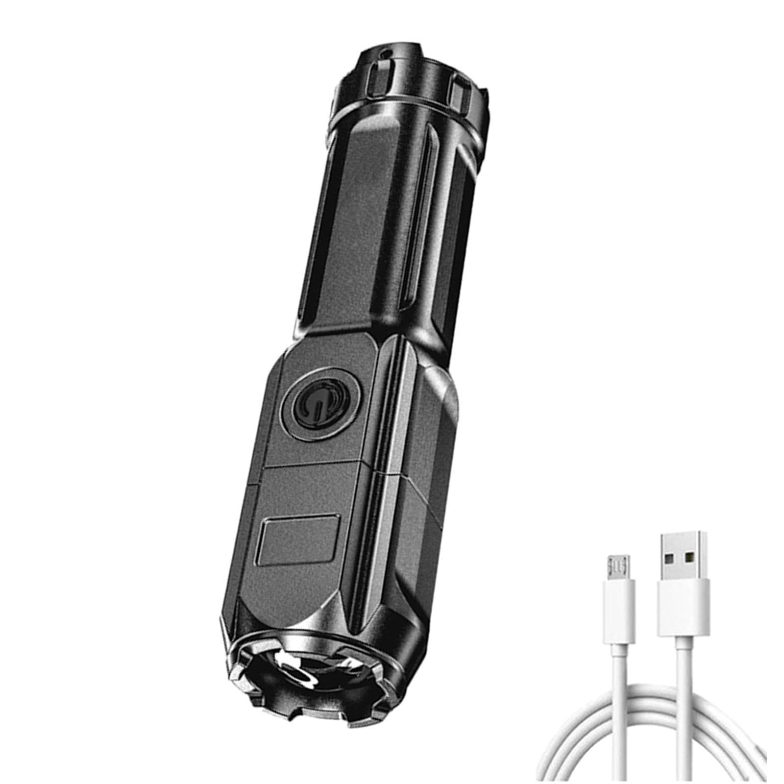 Mini Flashlight Rechargeable Telescopic Lighting Camping Bright USB