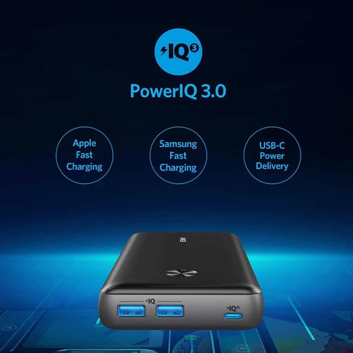 Pin Dự Phòng Anker PowerCore III Elite 25.600mAh Hỗ Trợ Sạc Nhanh PowerIQ 3.0 và PowerDelivery PD 60W Tích Hợp USB Type-C In/Out (có hỗ trợ sạc macbook) - A1290 - Hàng Chính Hãng