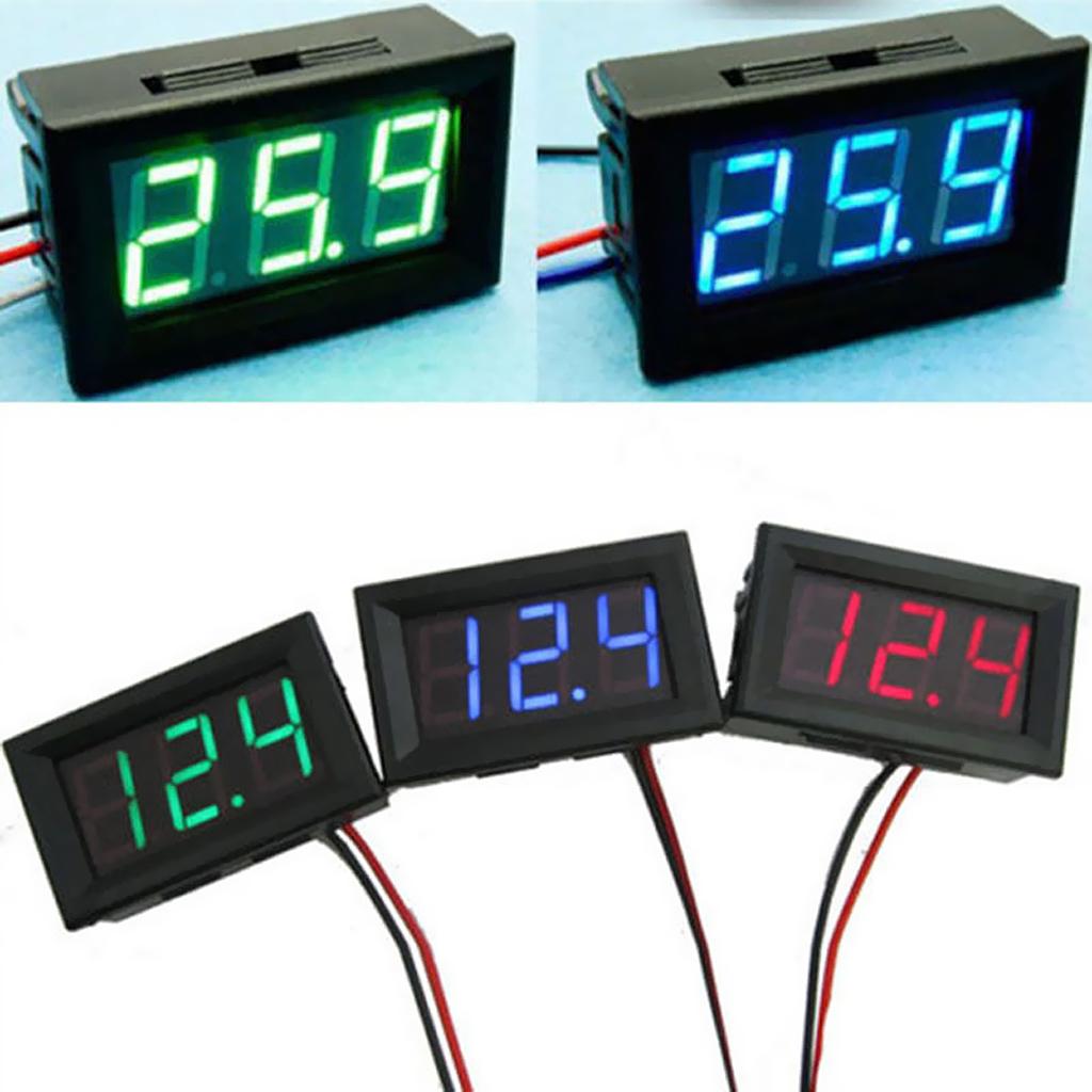3 Wire LED Digital Display Voltage Meter Voltmeter Car Motor 0.56''