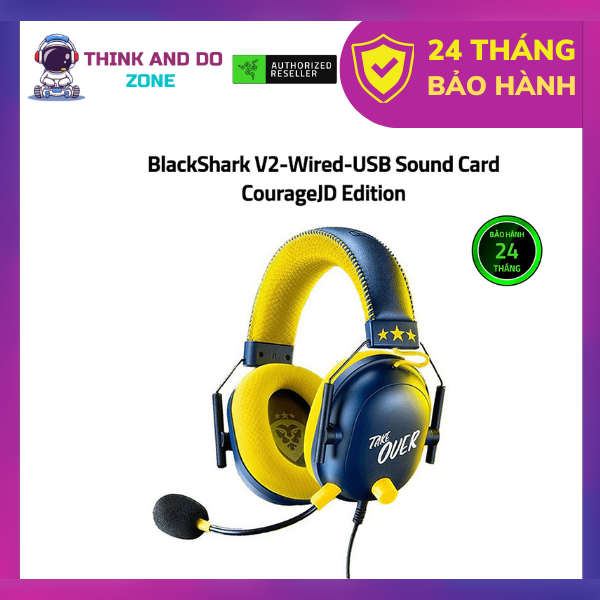 Tai nghe Razer BlackShark V2-Wired-USB Sound Card-CourageJD Edition_RZ04-03230300-R3M1-HÀNG CHÍNH HÃNG