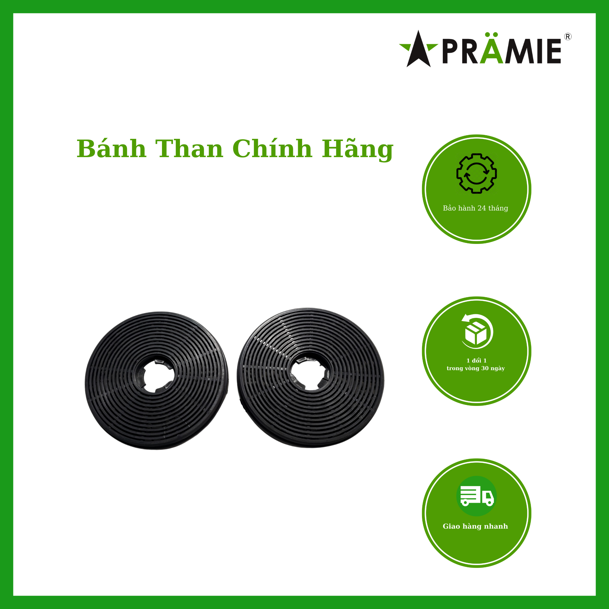 COMBO 2 Bánh Than Hoạt Tính Máy Hút Mùi PRAMIE Hàng Chính Hãng