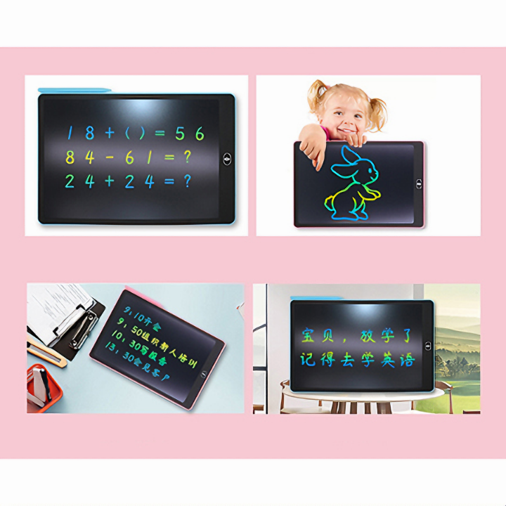 Bảng viết xóa Saving đa sắc giúp cho bé thông minh, thỏa sức sáng tạo LCD 12inch - Hàng chính hãng