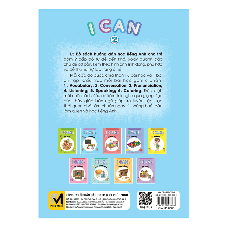 I Can My classroom - sách học tiếng Anh cho trẻ mầm non