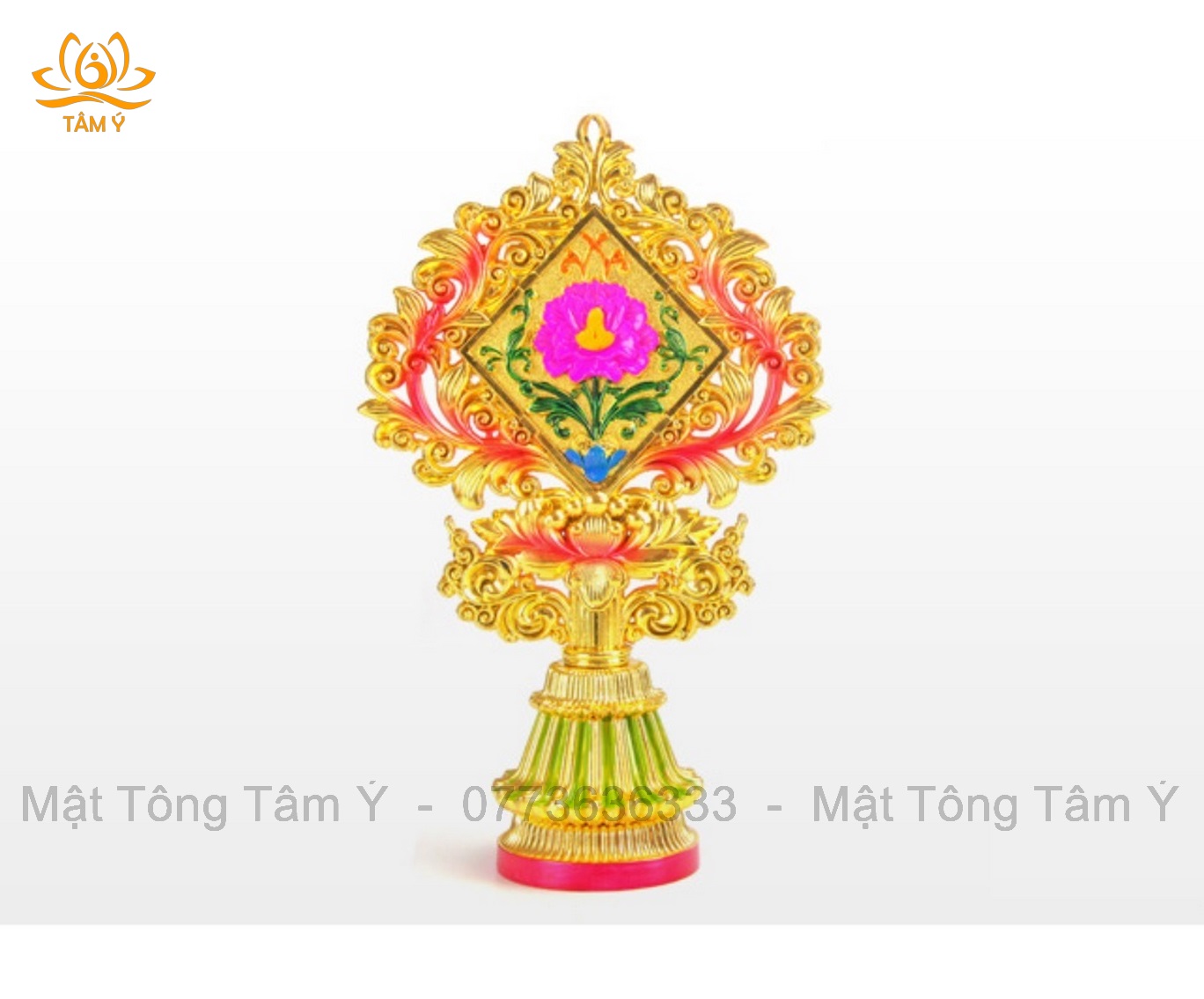 Bộ Bát Kiết Tường họa tiết tinh xảo màu sắc rực rỡ siêu đẹp bằng hợp kim mật tông Tâm Ý pháp bảo kim cương thừa