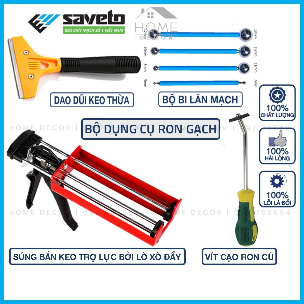 Bộ dụng cụ keo chà ron gạch- dùng để thi công keo chà ron Saveto (4 món thi công Saveto)