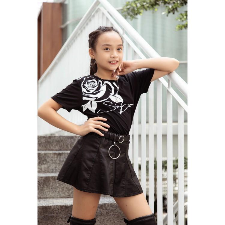 Áo ngắn tay KID SIXDO Royal Rose Black T-Shirt 001 2TS001