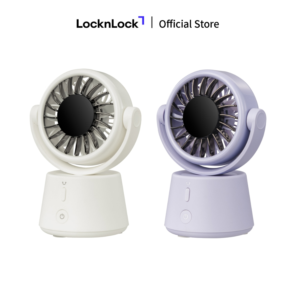 Quạt Để Bàn Mini 5 Mức Độ Gió Xoay Tròn Tự Động LocknLock Mini Desktop ENF336 2 Màu - Hàng Chính Hãng - JoyMall