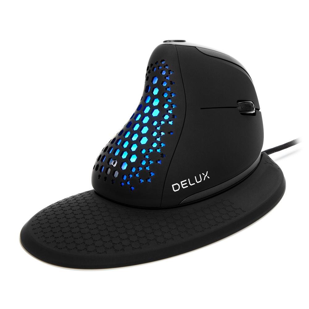 Chuột Delux M618XSU Seeker RGB sử dụng thẳng đứng có dây thích hợp cho máy tính Mac