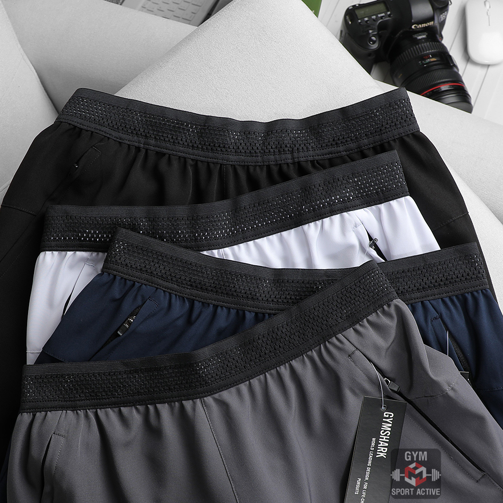 Quần short nam thể thao quần đùi chạy bộ tập gym nam short GymShark chất xi vát gấu phom ngắn trên gối