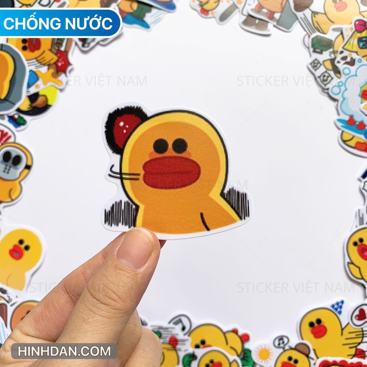 Sticker in hình Vịt Vàng SALLY - Dán Trang Trí - Chất Liệu PVC Cán Màng Chất Lượng Cao Chống Nước, Chống Nắng, Không Bong Tróc Phai Màu