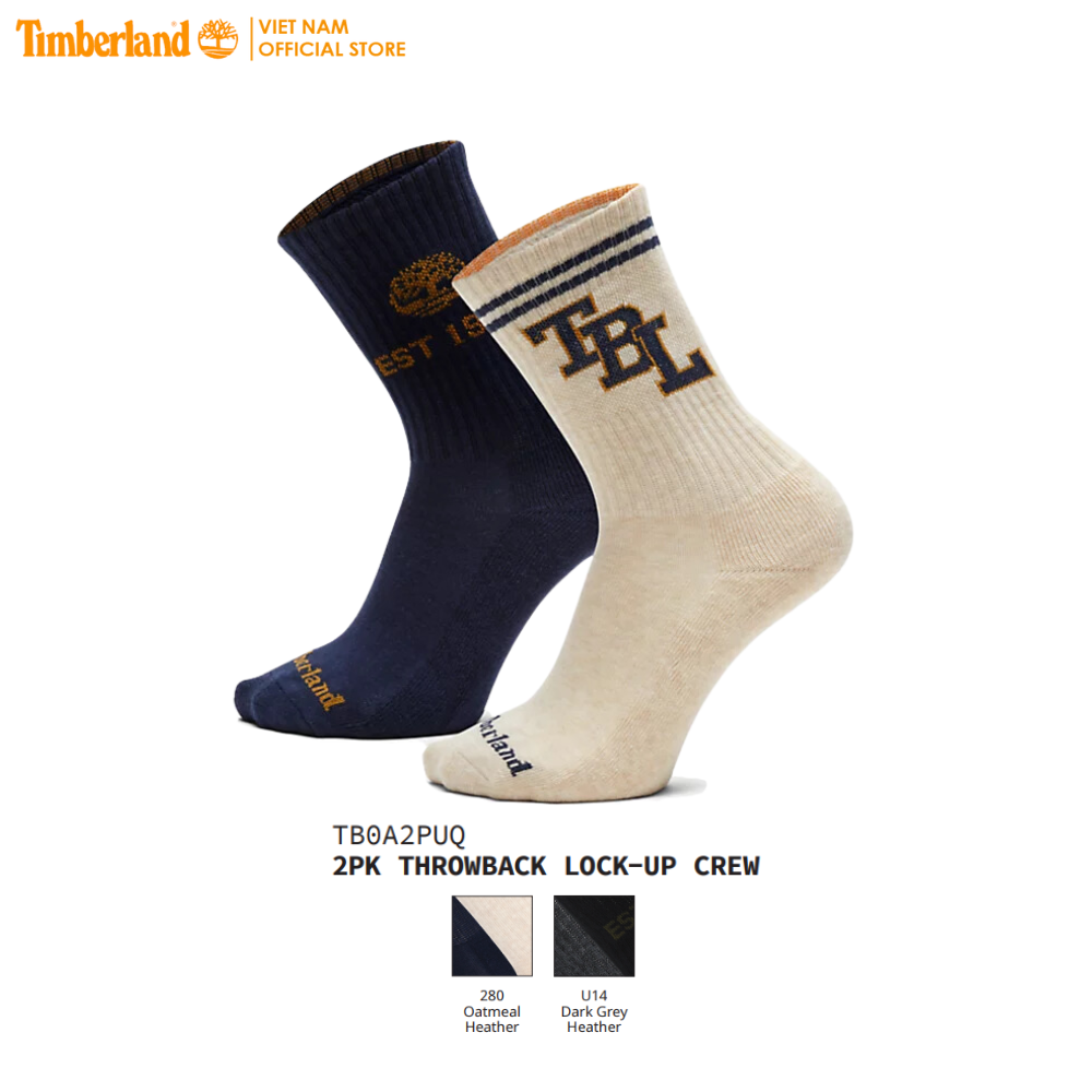 [Original] Timberland Combo 2 Đôi Vớ Nam - 2PK Throwback Lock-up Crew TB0A2PUQ