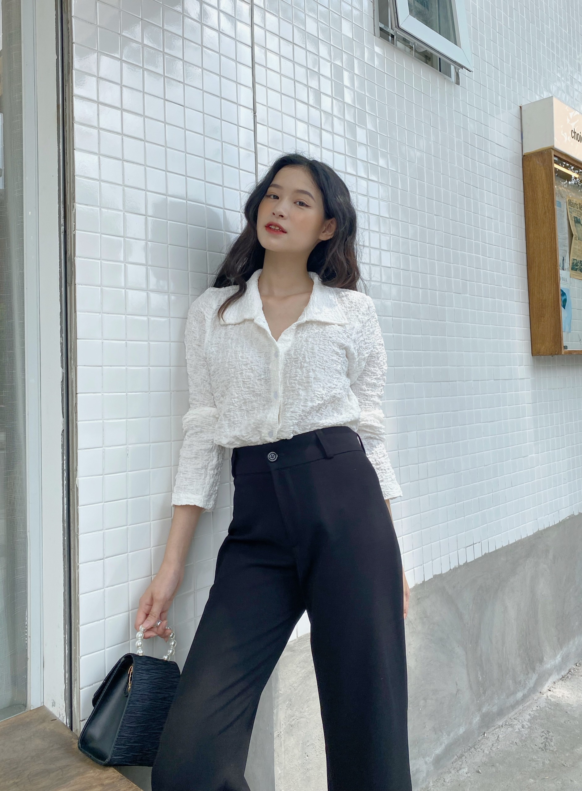 Hình ảnh YU CHERRY | Áo nữ Pattern Spandex Shirt YA378