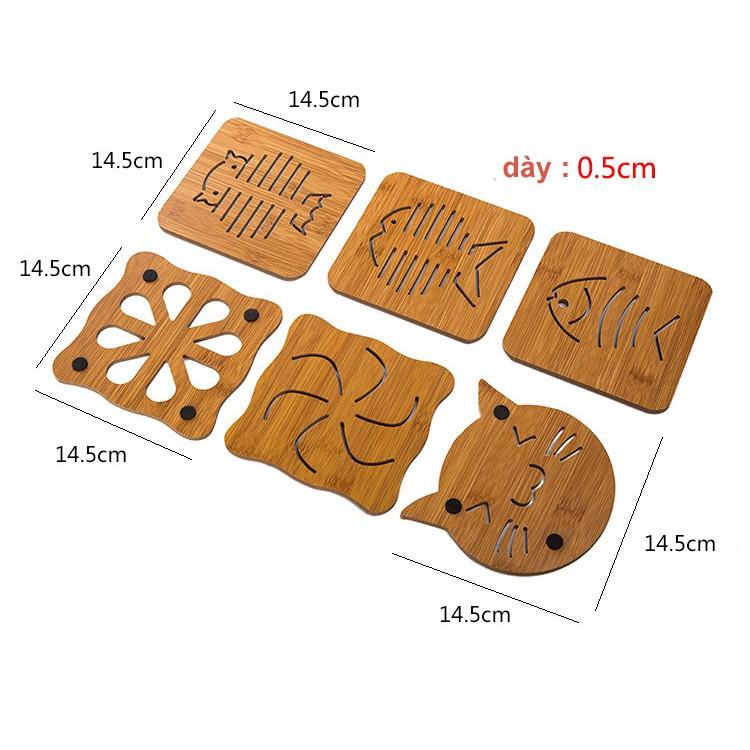 Combo 2 Lót Nồi Gỗ Hình Thú