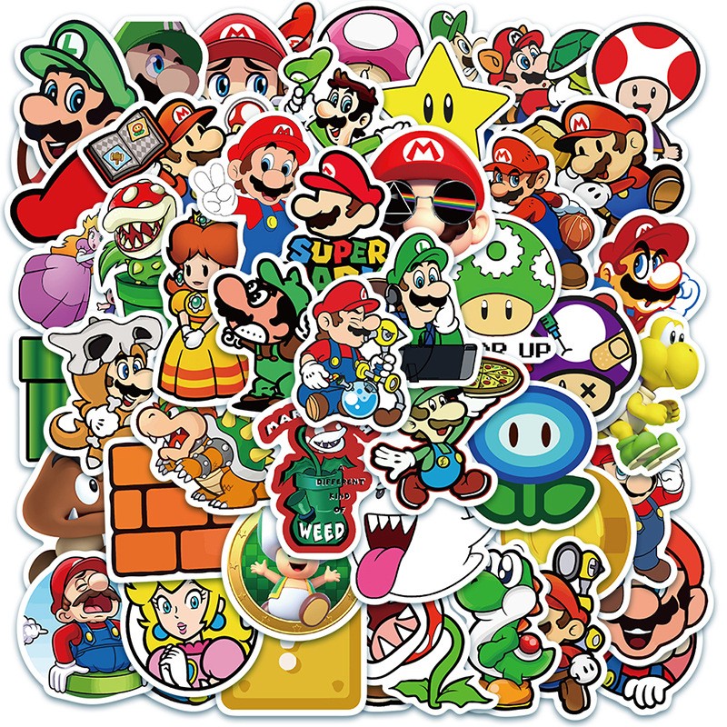 Sticker 50 miếng hình dán Mario SetC