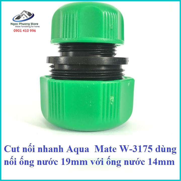 Cút nối nhanh nối ống mềm làm vườn 14mm và ống mềm 19mm AQUAMATE ĐÀI LOAN W3175