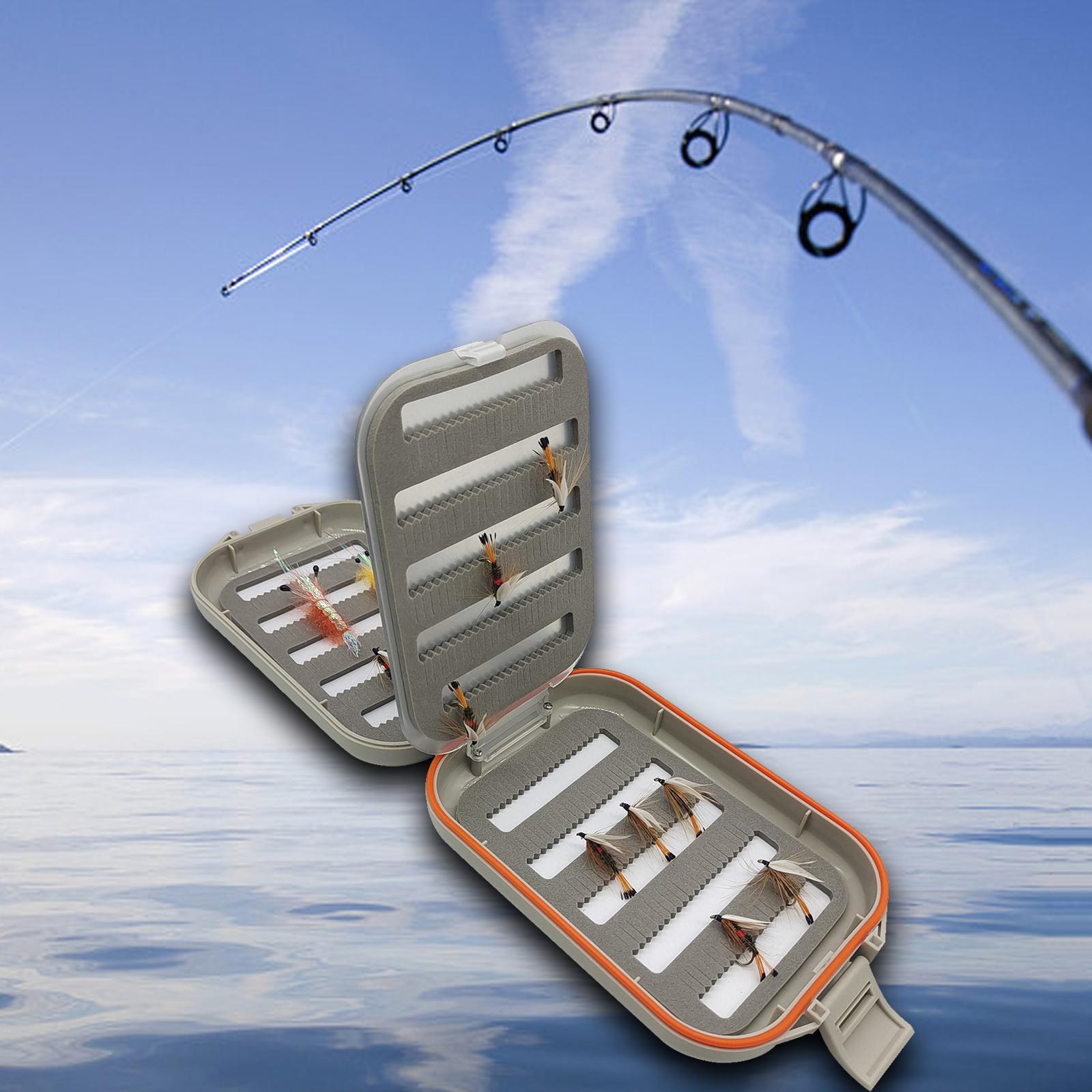 Waterproof Fly Box Case Equipment , Fishing Tackle Box Easy Grip 4 Sided Fly Fishing Storage Fly Holder for Dry Fly, Bass Trout Gear