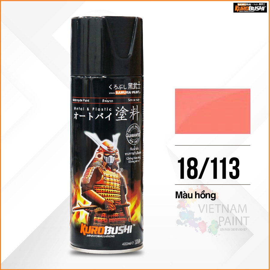 Sơn xịt Samurai Kurobushi - MÀU HỒNG 113 (400ml)