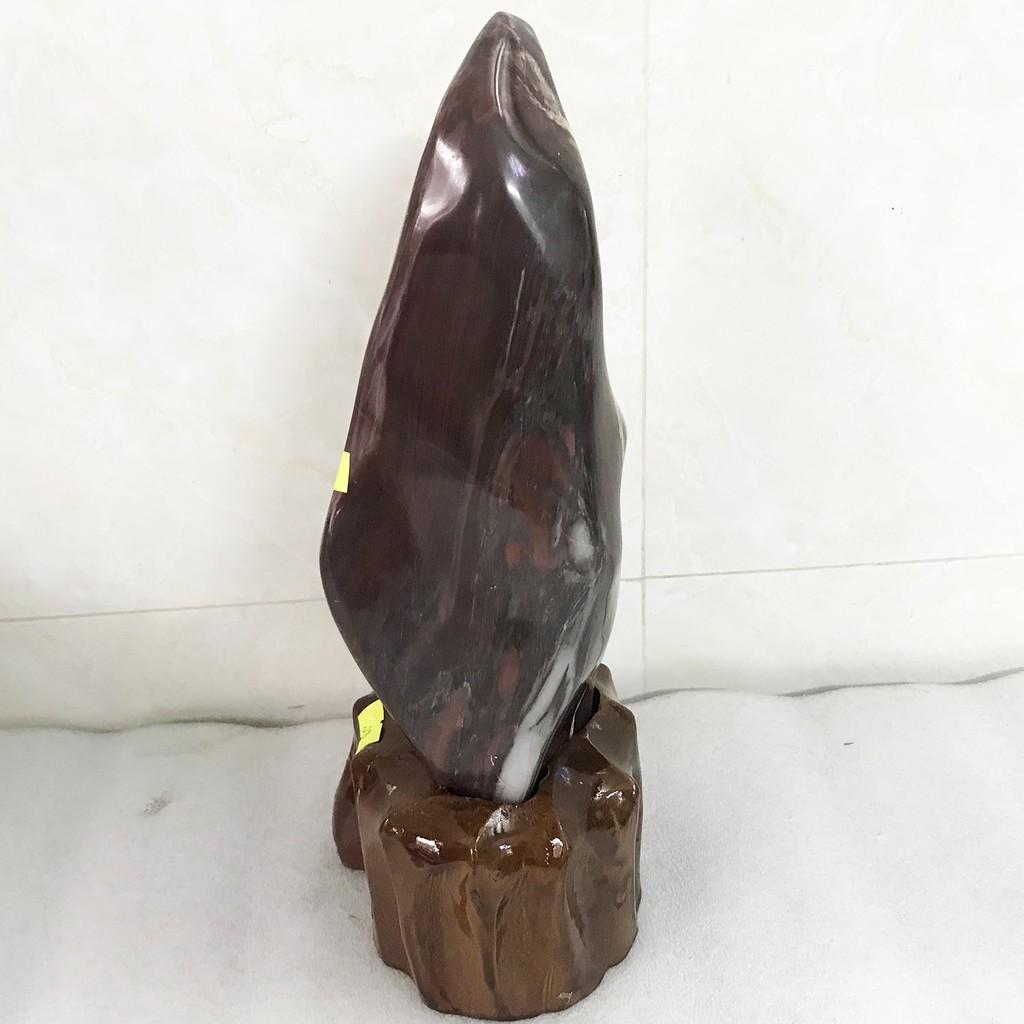 Cây đá tự nhiên màu đỏ cho người mệnh Thổ và Hỏa cao hơn 31 cm nặng 3kg màu đỏ mận chín