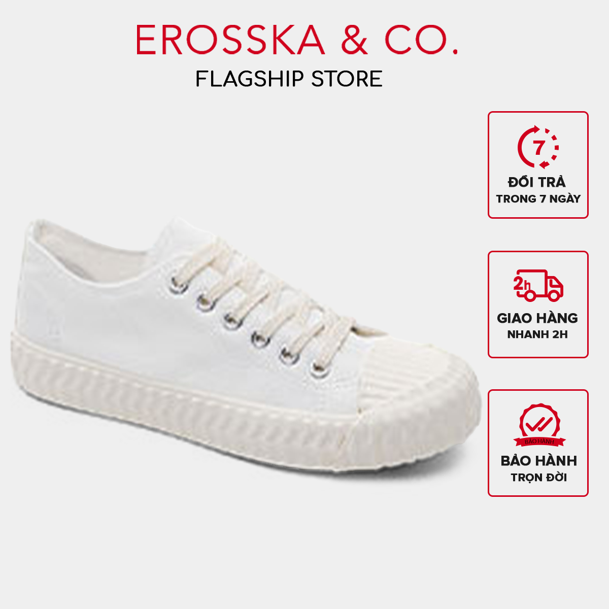 Erosska - Giày sneaker nữ đế bánh mì đi học kiểu dáng basic dễ phối - GS011