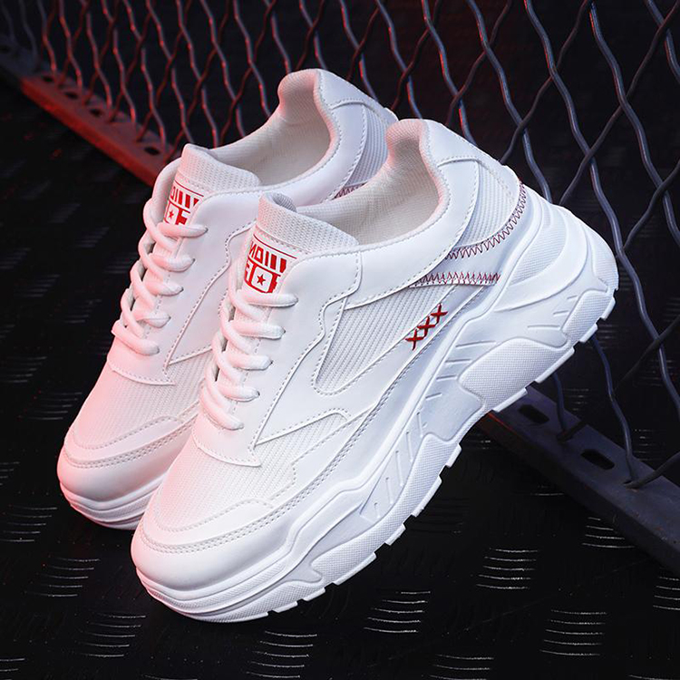 Giày Sneaker Nữ Độn Đế Đẹp Viền Khâu Chữ X Hapu