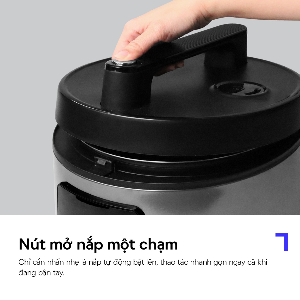 Nồi cơm điện LocknLock Essential Rice Cooker EJR452BLK Dung Tích 1.8L, 700W-220V, Màu Đen - Hàng chính hãng