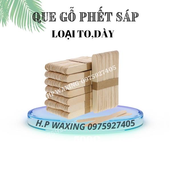 10 Que gỗ gạt sáp wax lông size to gấp 2 lần que kem