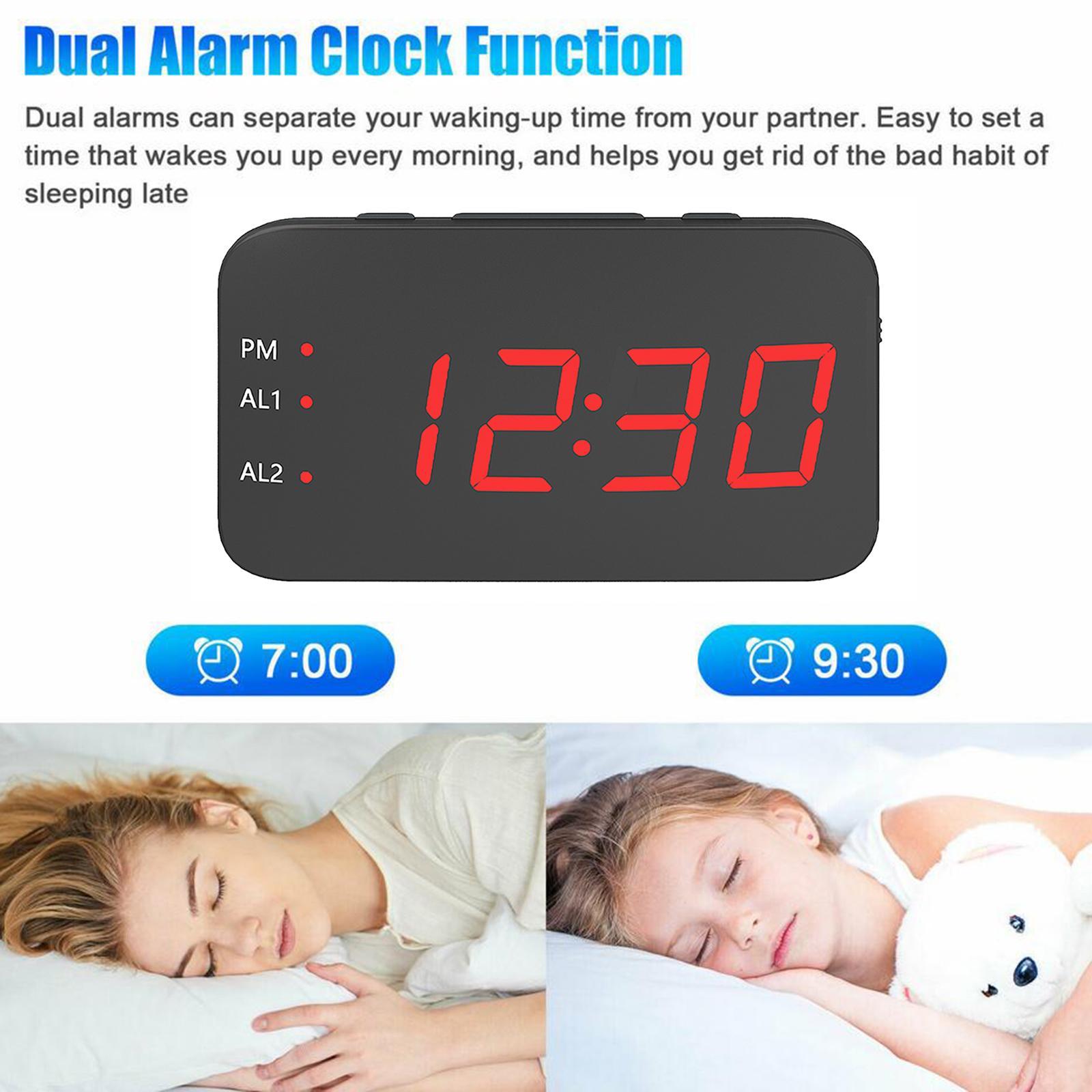 Digital Clock Led LED Display Snooze Desk Temperature Display Red