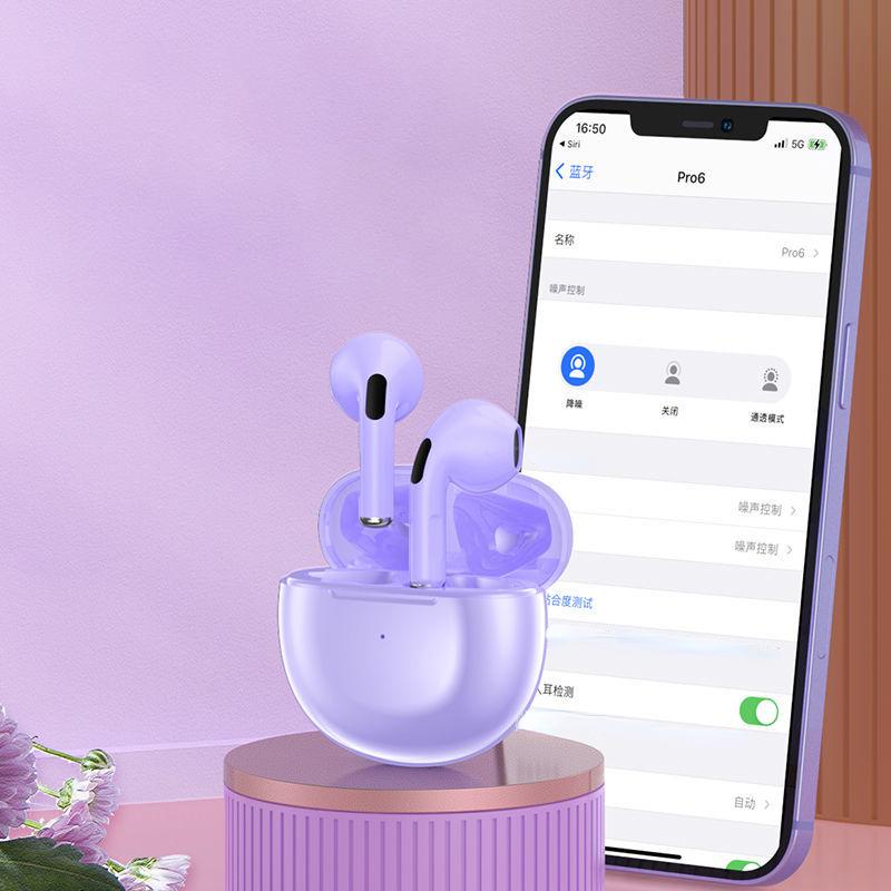 Pro6 gốc TWS Touch Điều khiển không dây Bluetooth 5.0 Tai nghe Thể thao Tai nghe nhạc tai nghe cho iPhone Xiaomi điện thoại Tai nghe
