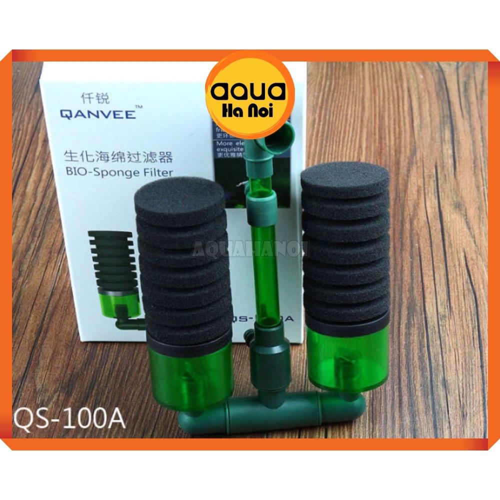 Lọc sủi vi sinh Bio đôi Qanvee QS-100A/200A - Có chỗ chứa thêm vật liệu lọc