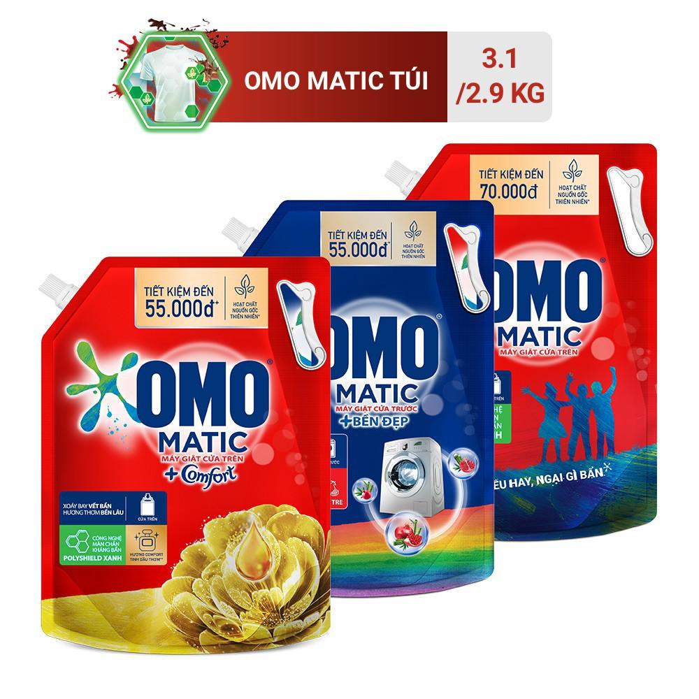 Túi Nước Giặt OMO, Nước Xả COMFORT Giặt Máy Tinh Dầu Thơm, Giặt Tay Dịu Nhẹ Cho Da - Hàng Cty UNILEVER