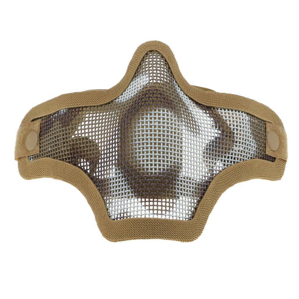 Hunting Adjustable Steel Half Face Mesh Mask, with Stable Back Strap