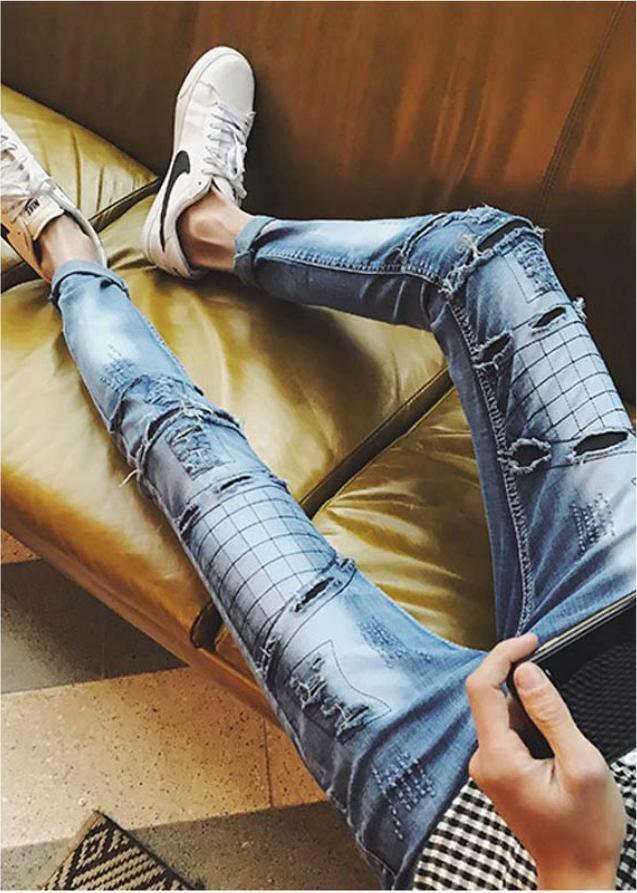 Quần jeans nam rách họa tiết Mã: ND1160