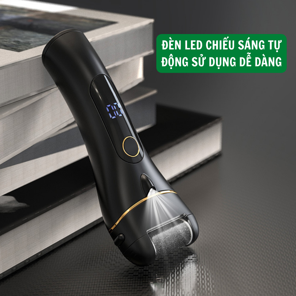Máy chà gót chân cao cấp CS-5680 - TẶNG kem dưỡng, dụng cụ chà gót 3 đầu mài 2 cấp độ, loại bỏ vết chai tẩy tế bào da chết, sạc pin tự động