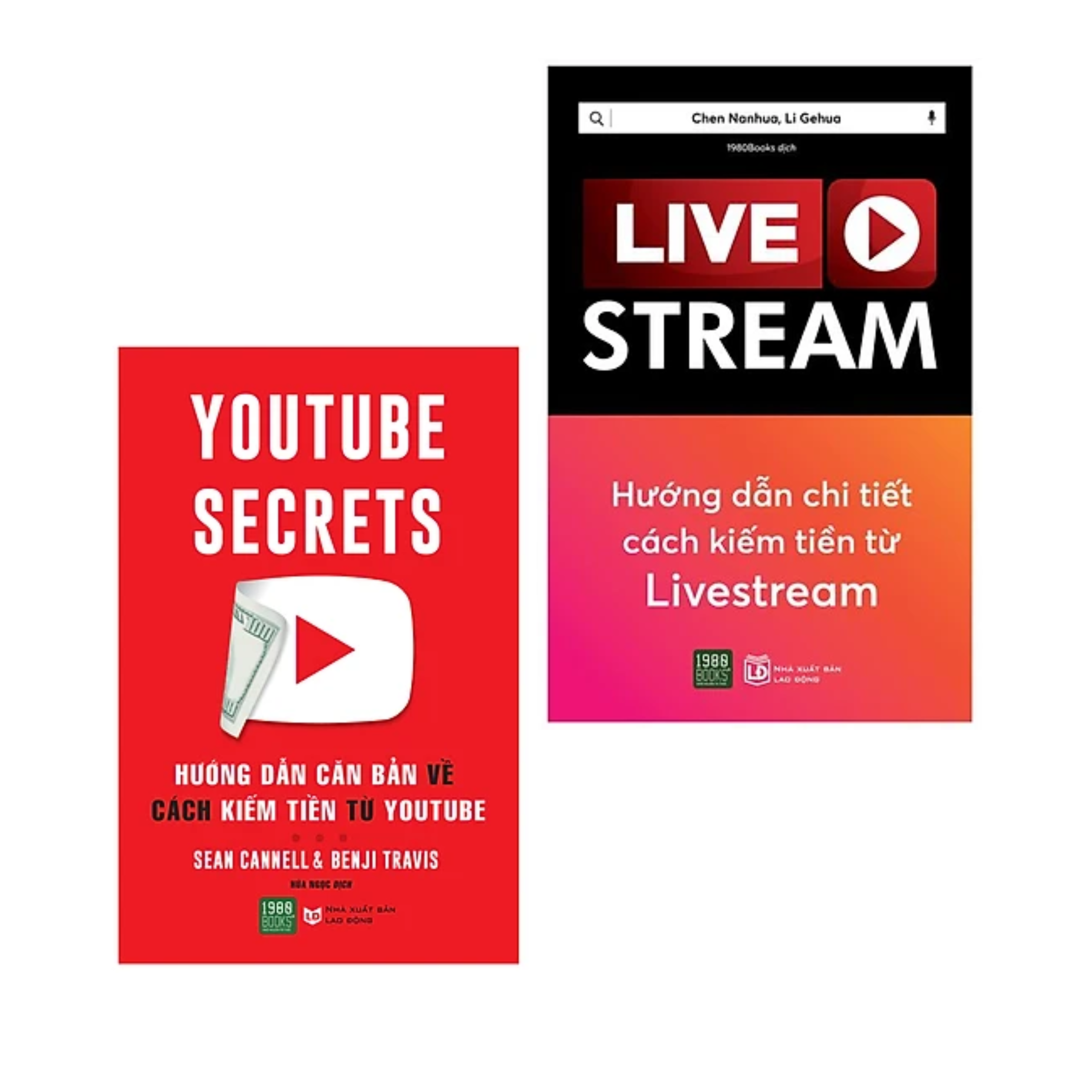 Combo 2Q Sách Kinh Doanh Trên Nền Tảng Số : Livestream - Hướng Dẫn Chi Tiết Kiếm Tiền Từ Livestream + Hướng Dẫn Căn Bản Cách Kiếm Tiền Từ Youtube