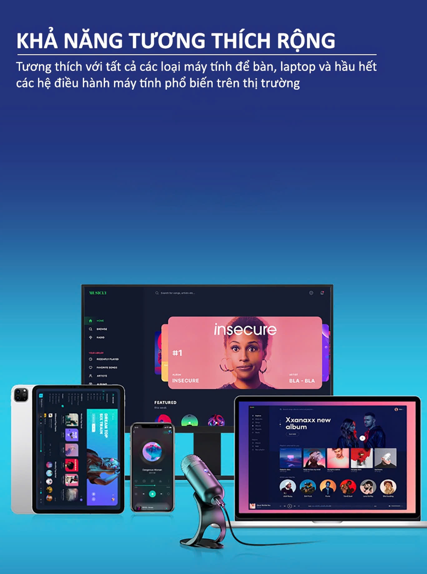 Micro USB Mini Mic Thu Âm Podcast Livestream Radio Microphone Phòng Thu Studio Karaoke SoloCast Cắm Máy Tính Bàn Laptop Chat Voice Học Online Chơi – Hàng Nhập Khẩu