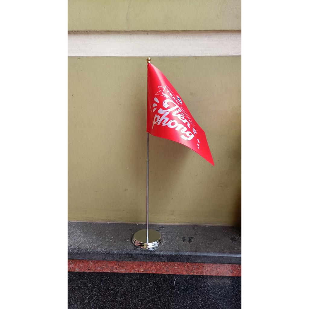 Cờ để bàn in logo đế inox đơn