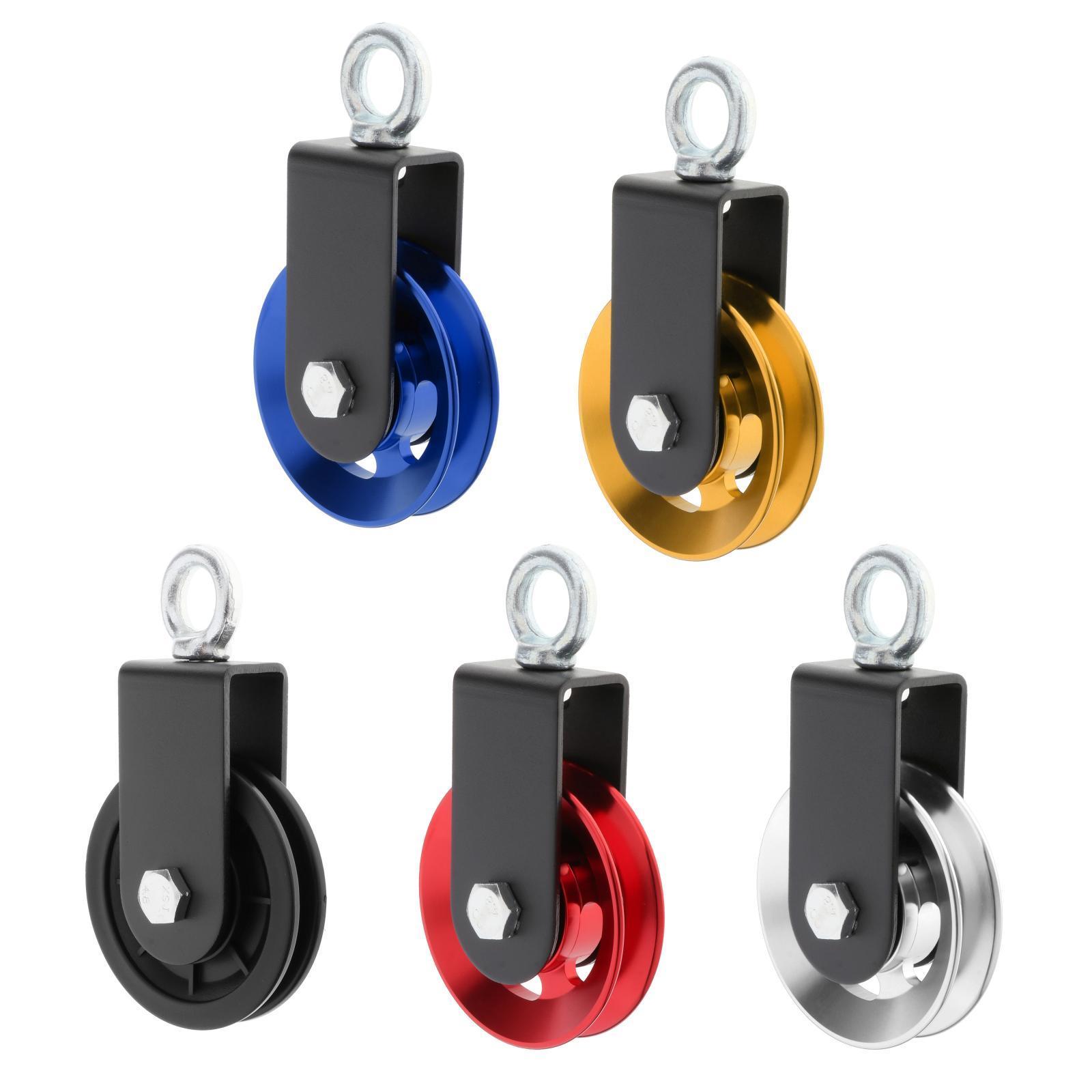 Aluminum Bearing Pulley Load For Lifting Cable Workout Wheel Black