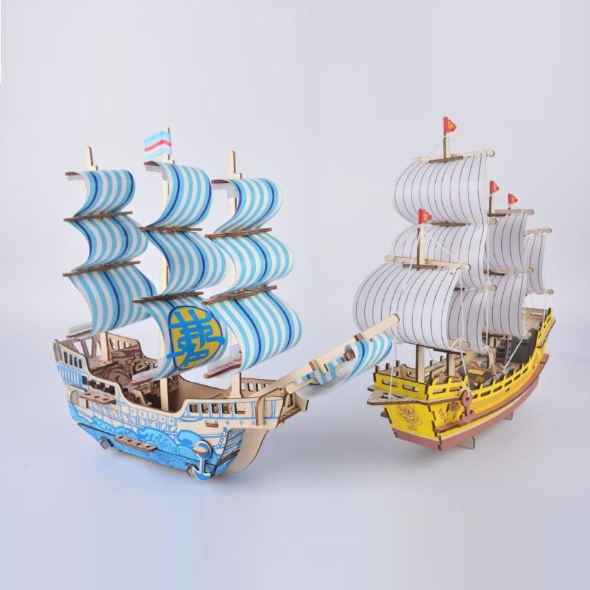 Đồ chơi lắp ráp 3D gỗ mô hình tàu ngọc trai đen tàu cướp biển Pirate cắt laser